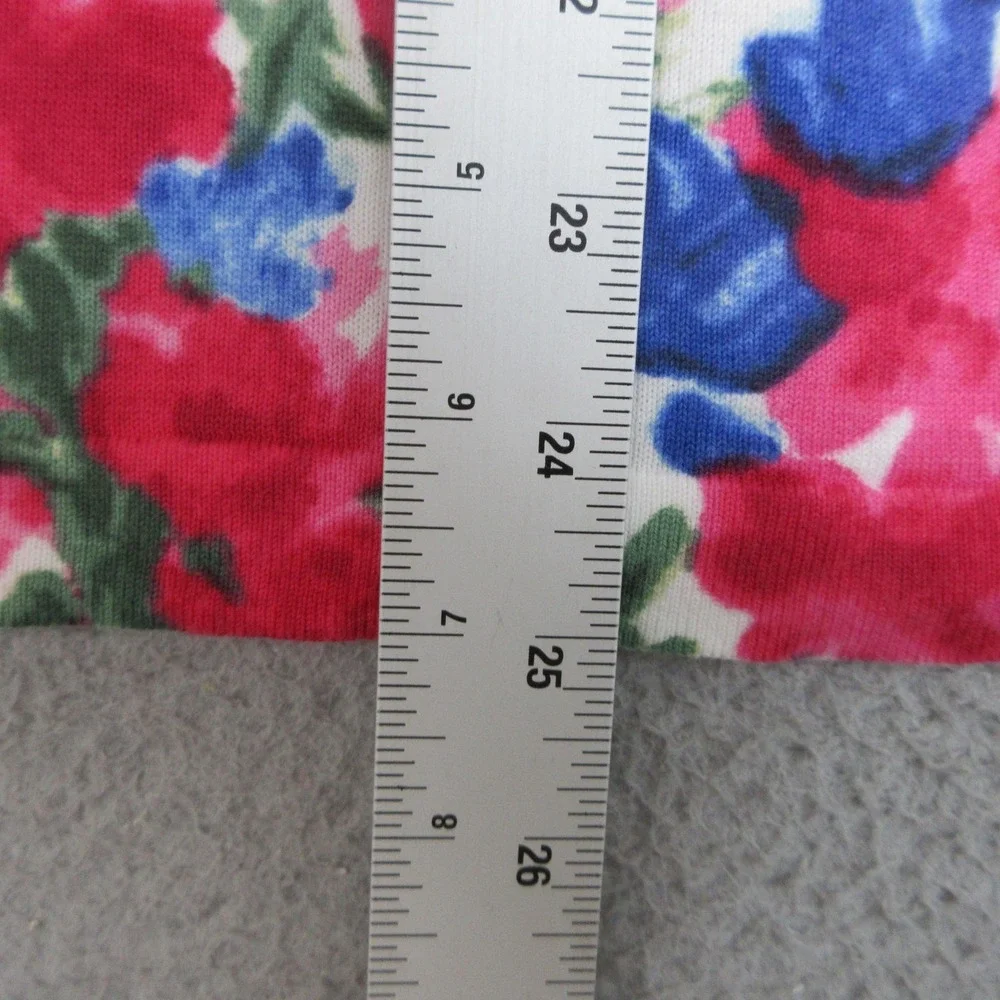 Talbots Cardigan Sweater Womens Large Multicolor‎ Floral V Neck Short Sleeve